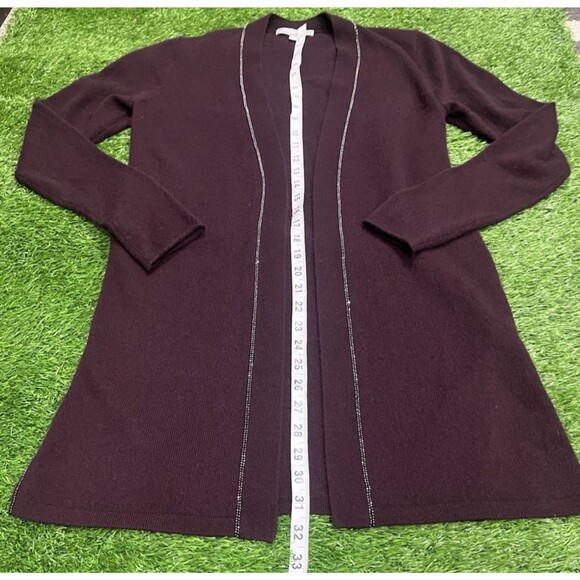 Neiman Marcus The Cashmere Collection Open Cardigan Sparkle Beaded Sweater sz S - Picture 5 of 8